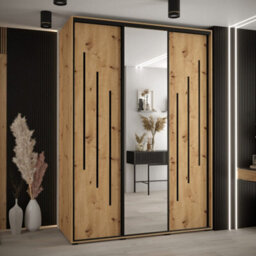 Arte Efficient Oak Artisan Cannes Ix Sliding Door Wardrobe 170Cm - Practical Design For Organised Homes - thumbnail 1