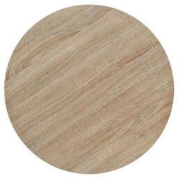 Berkfield Bistro Table Mdf And Steel Round 60X75 Cm Oak Colour - thumbnail 4