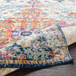 Livabliss Harput-Vintage Blue Orange Yellow Grey Traditional Boho Living Dining Bedroom Rug 95 X 150 Cm Easy Care, Non Shedding - thumbnail 4