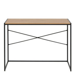 Furniture To Go Seaford Office Desk In Black & Oak - thumbnail 2