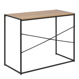 Furniture To Go Seaford Office Desk In Black & Oak - thumbnail 3