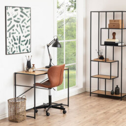 Furniture To Go Seaford Office Desk In Black & Oak - thumbnail 4