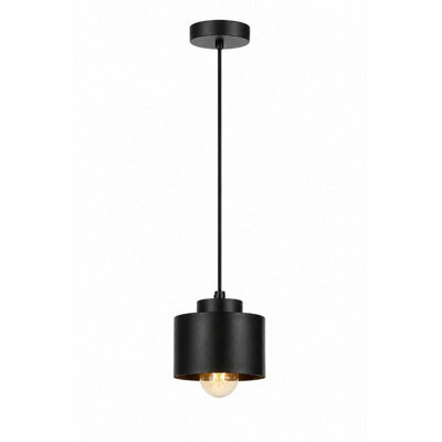 Luminosa Lighting Luminosa Simply Slim Pendant Ceiling Light Black 1X E27 - image 1
