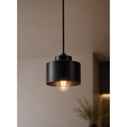 Luminosa Lighting Luminosa Simply Slim Pendant Ceiling Light Black 1X E27 - thumbnail 3