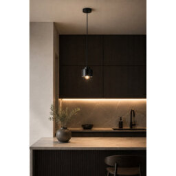 Luminosa Lighting Luminosa Simply Slim Pendant Ceiling Light Black 1X E27 - thumbnail 2