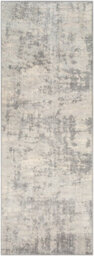 Livabliss Monaco-Abstract Grey Ivory Modern Marble Living Dining Bedroom Rug 80 X 220 Cm Easy Care, Non Shedding