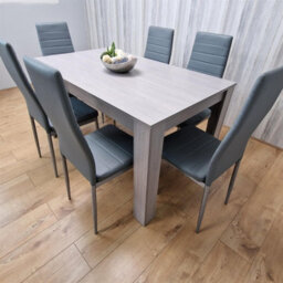 Kosy Koala Modern Grey Rectangle Dining Table Set With 6 Grey Chairs Dining Room Furniture - thumbnail 4