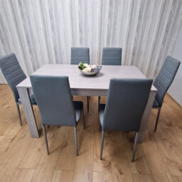 Kosy Koala Modern Grey Rectangle Dining Table Set With 6 Grey Chairs Dining Room Furniture - thumbnail 3