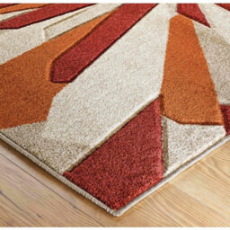 Melrose Salerno Orange Red Splash Patterned Design Large Indoor Area Runner Rug 60/230Cm - thumbnail 3