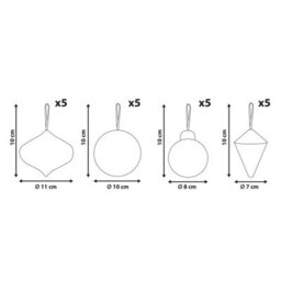 Beliani Set Of 20 Christmas Tree Ornaments Jolstra Paper Beige - thumbnail 3