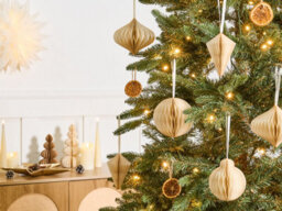 Beliani Set Of 20 Christmas Tree Ornaments Jolstra Paper Beige - thumbnail 2