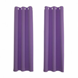 Happy Homewares Purple Blackout Curtains - Eyelet Thermal Curtain  - 66 X 84 Inch Drop - 2 Panel - thumbnail 1