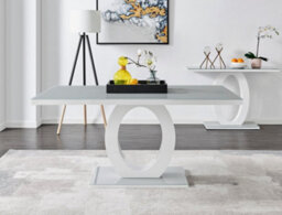 Furniturebox Uk Giovani 6 Grey Dining Table & 6 Grey Velvet Milan Chairs - thumbnail 2