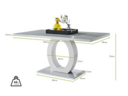 Furniturebox Uk Giovani 6 Grey Dining Table & 6 Grey Velvet Milan Chairs - thumbnail 4