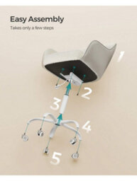 LEDREM Office Chair, Swivel Chair, Desk Chair, Makeup Vanity Chair, Adjustable Height, Armrests, 110 Kg Load - thumbnail 9