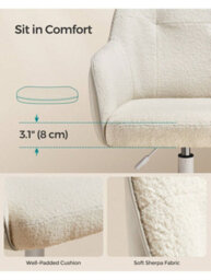LEDREM Office Chair, Swivel Chair, Desk Chair, Makeup Vanity Chair, Adjustable Height, Armrests, 110 Kg Load - thumbnail 7