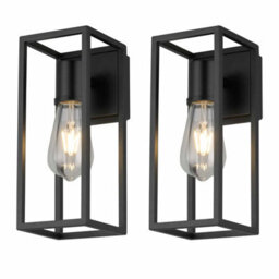First Choice Lighting Set Of 2 Hale Black Ip44 Outdoor Wall Lights - thumbnail 1