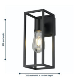 First Choice Lighting Set Of 2 Hale Black Ip44 Outdoor Wall Lights - thumbnail 6