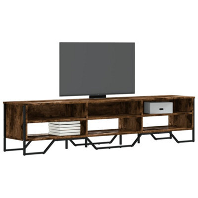 Berkfield Tv Cabinet Smoked Oak 180X34X41 Cm Engineered Wood - image 1