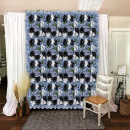 London Boutique Blue Artificial Flower Wall Panels, 12 Pack 38 X 38 Cm, 3D Silk Rose Backdrop, Wedding Party Photo Wall Decor - thumbnail 2