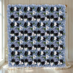 London Boutique Blue Artificial Flower Wall Panels, 12 Pack 38 X 38 Cm, 3D Silk Rose Backdrop, Wedding Party Photo Wall Decor - thumbnail 8