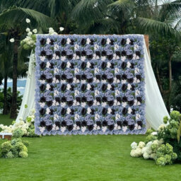 London Boutique Blue Artificial Flower Wall Panels, 12 Pack 38 X 38 Cm, 3D Silk Rose Backdrop, Wedding Party Photo Wall Decor - thumbnail 9