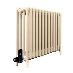 Electric 4 Column Classic Cast Iron Radiators 650mm (H) X 810mm (L) - Buttermilk Cream - thumbnail 1