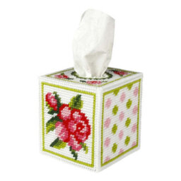 Groves Of Thames Emb Kit T/box Rose - Needlepoint Kit: Tissue Box Cover: Rose - Orchidea