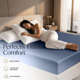 Moonlight Bedding Super King Fitted Sheet 25Cm Deep Pocket - Hotel Quality Soft Easy Care Bed Sheet,(Navy, 180X200 Cm,71X79 Inch) - thumbnail 3