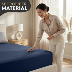 Moonlight Bedding Super King Fitted Sheet 25Cm Deep Pocket - Hotel Quality Soft Easy Care Bed Sheet,(Navy, 180X200 Cm,71X79 Inch) - thumbnail 6