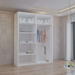 Sliding Wardrobes 4 u LTD Modern Sliding Wardrobe With Led Light And Ample Storage White 150Cm - thumbnail 3