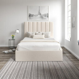 Amalfi Boucle Ivory Upholstered King Size Ottoman Bed - thumbnail 2