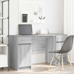 Berkfield Modern Desk Grey Sonoma 140X49X76 Cm Engineered Wood - thumbnail 2