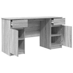 Berkfield Modern Desk Grey Sonoma 140X49X76 Cm Engineered Wood - thumbnail 5
