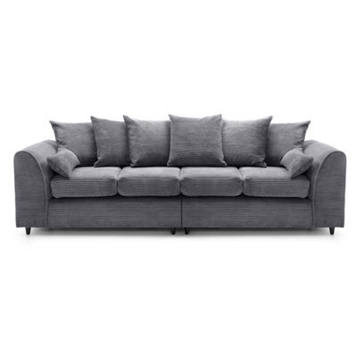 Abakus Direct Jumbo Cord 4 Seater Sofa With Deep Filled Cushions - image 1