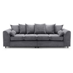 Abakus Direct Jumbo Cord 4 Seater Sofa With Deep Filled Cushions - thumbnail 1