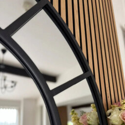 Jōbū Jobu Home - Mio - Black Metal Arched Window Mirror - 95Cm X 120Cm - thumbnail 2