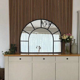 Jōbū Jobu Home - Mio - Black Metal Arched Window Mirror - 95Cm X 120Cm - thumbnail 5