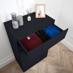 Home Treats 5 Chest Of Drawer Black Deep Chest Of Wooden Drawers - thumbnail 4