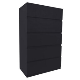 Home Treats 5 Chest Of Drawer Black Deep Chest Of Wooden Drawers - thumbnail 7