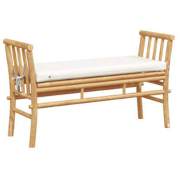 Walplus Garden Bench With Cushion Brown 110 X 38 X 65Cm Bamboo - thumbnail 6