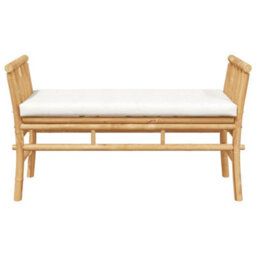 Walplus Garden Bench With Cushion Brown 110 X 38 X 65Cm Bamboo - thumbnail 4