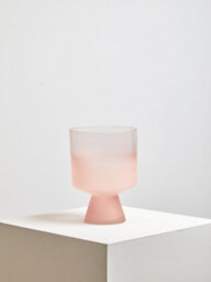 Orsina Small Matte Pink Ombre Glass Vase, Modern Two-Tonal Decorative Vase, Chic Flower Vase For Contemporary Homes - thumbnail 4