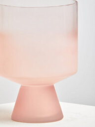 Orsina Small Matte Pink Ombre Glass Vase, Modern Two-Tonal Decorative Vase, Chic Flower Vase For Contemporary Homes - thumbnail 5