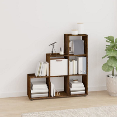 Berkfield Staircase Bookcase Smoked Oak 107 Cm Engineered Wood - image 1