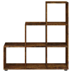Berkfield Staircase Bookcase Smoked Oak 107 Cm Engineered Wood - thumbnail 4