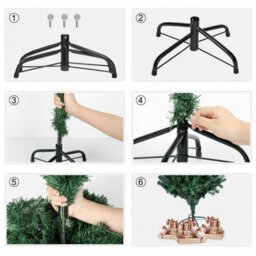 Shatchi  6Ft Green Alaskan Pine Christmas Tree With Metal Stand - thumbnail 6