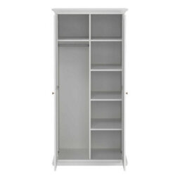 Wyld Haus Osaka Farmhouse Slim White Wooden Wardrobe 2 Doors - thumbnail 7