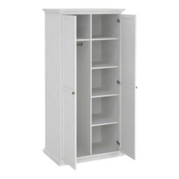 Wyld Haus Osaka Farmhouse Slim White Wooden Wardrobe 2 Doors - thumbnail 6
