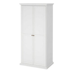 Wyld Haus Osaka Farmhouse Slim White Wooden Wardrobe 2 Doors - thumbnail 4